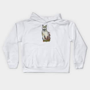 Cemetery cat statue Kids Hoodie